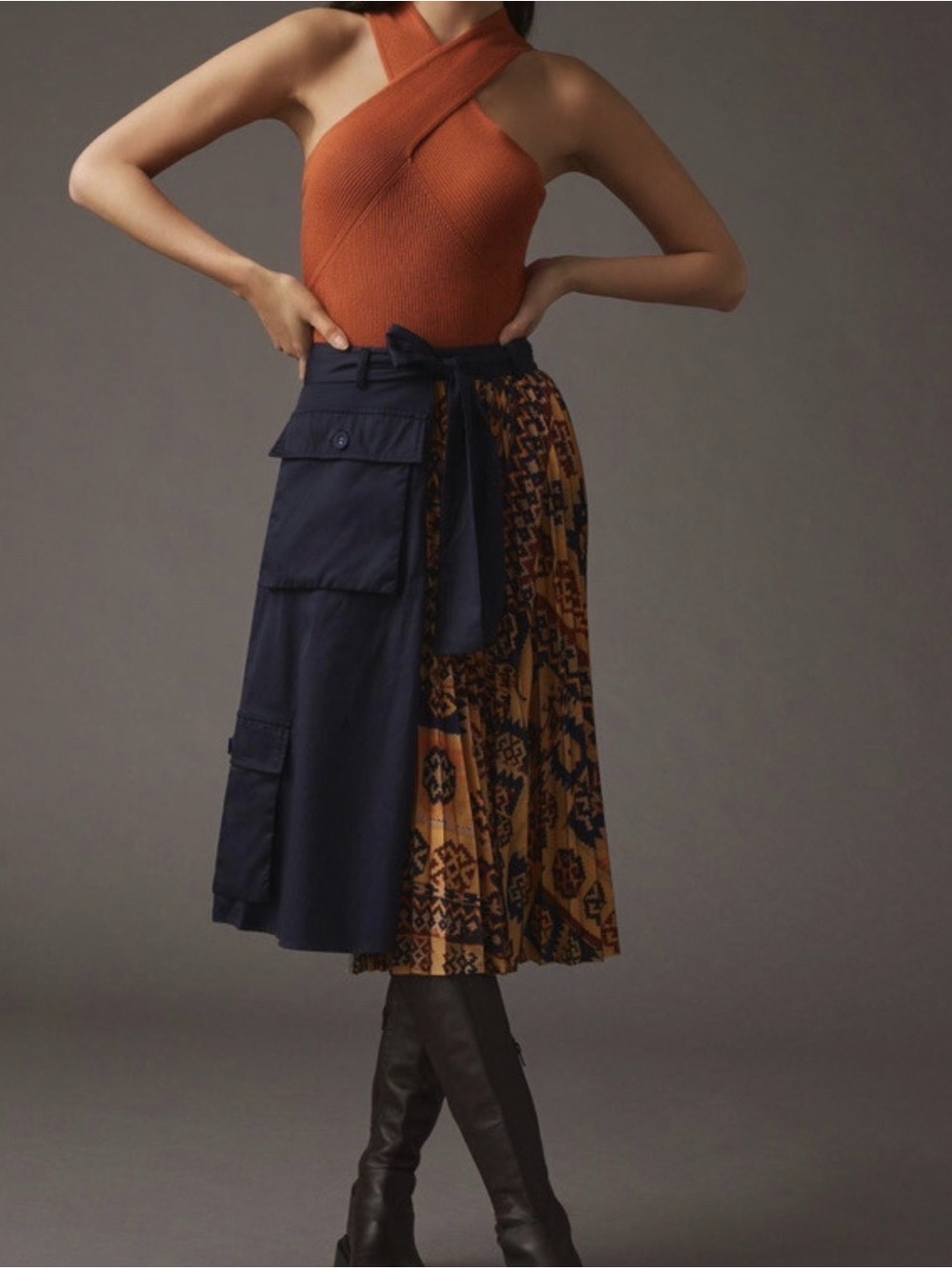 Anthologie Eva Franco Pleated Cargo Skirt Sz Medium